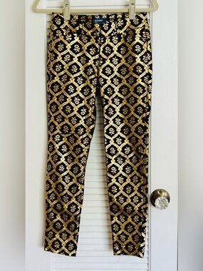 Old Navy Black and Gold Straight Leg Pants